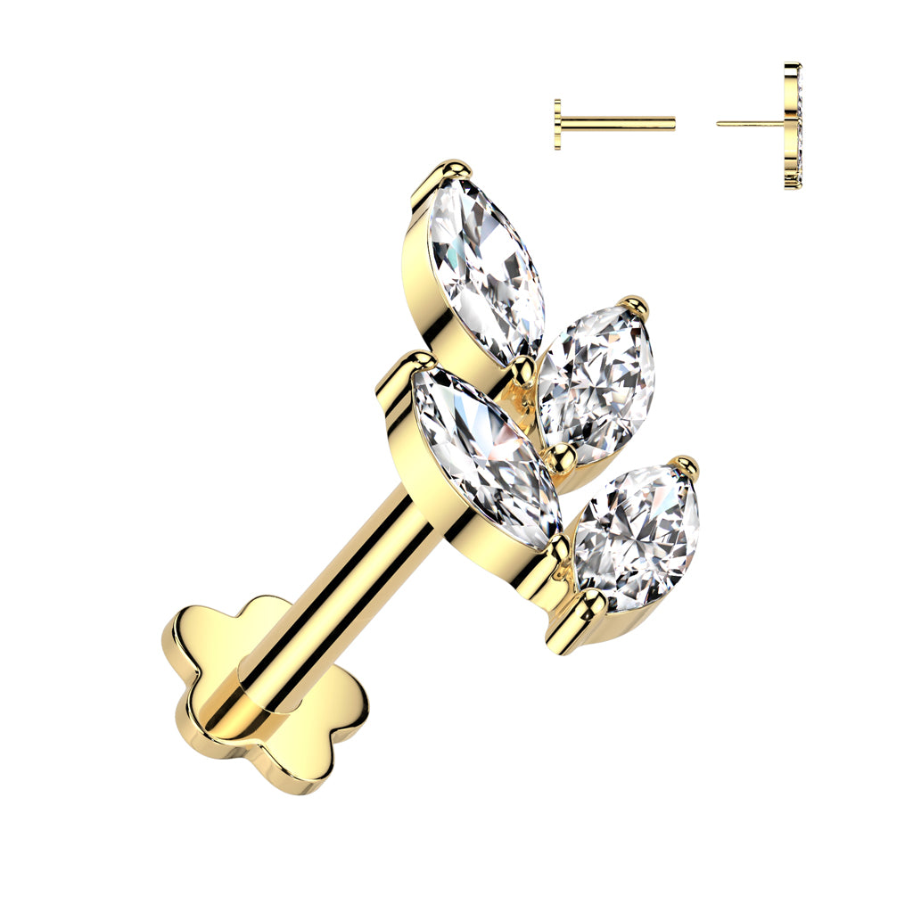 Titanium cartilage jewelry/tragus jewelry, Round Diamond Cut Top in Silver