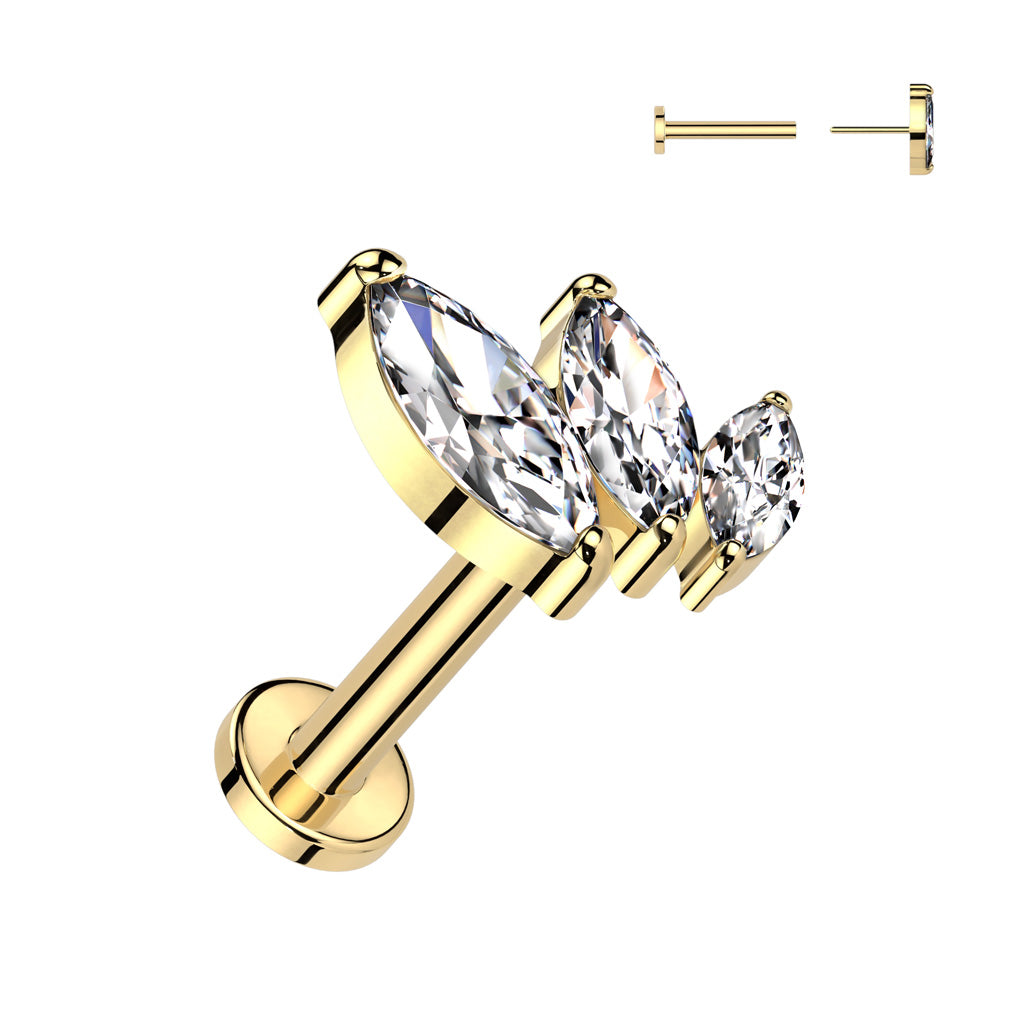 Titanium cartilage jewelry/tragus jewelry, Round Diamond Cut Top in Silver