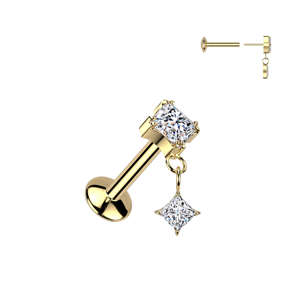 Titanium cartilage jewelry/tragus jewelry, Round Diamond Cut Top in Silver