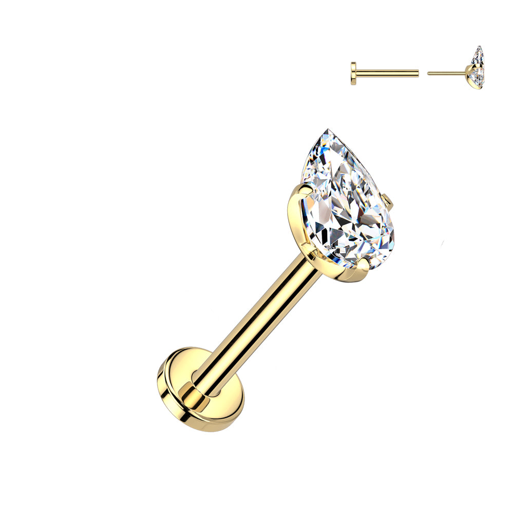 Titanium cartilage jewelry/tragus jewelry, Round Diamond Cut Top in Silver