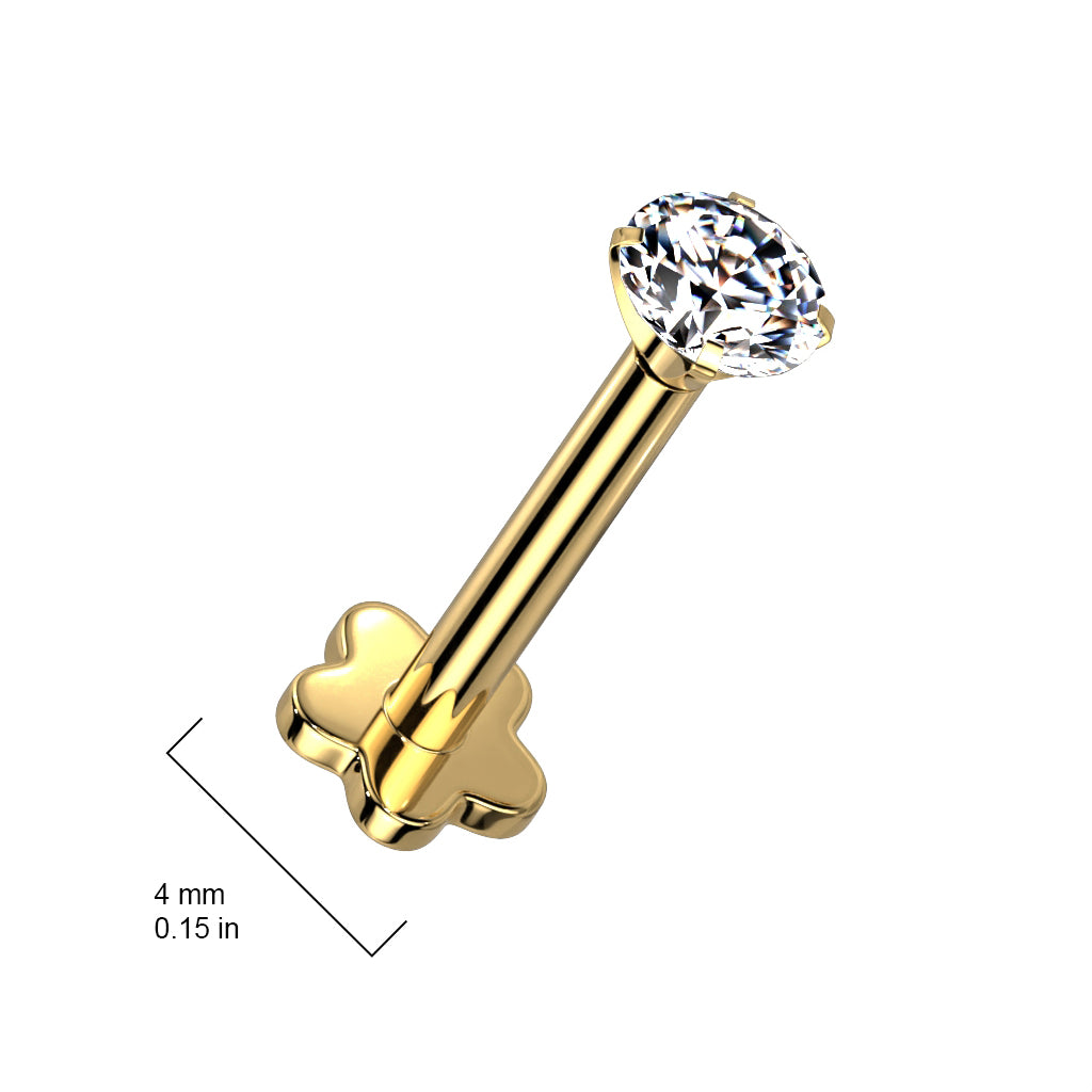 Titanium cartilage jewelry/tragus jewelry, Round Diamond Cut Top in Silver