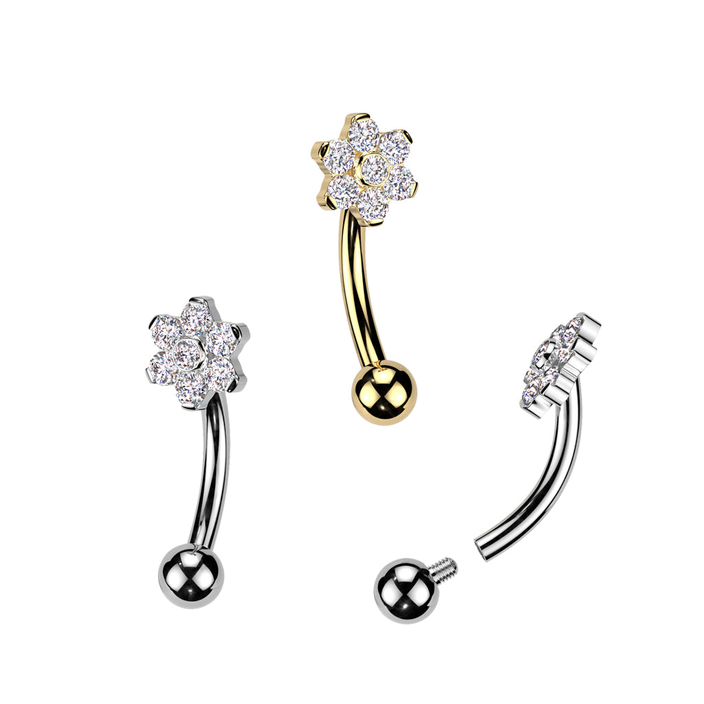 Titanium cartilage jewelry/tragus jewelry, Round Diamond Cut Top in Silver