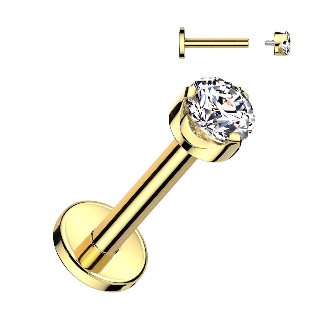 Titanium cartilage jewelry/tragus jewelry, Round Diamond Cut Top in Silver