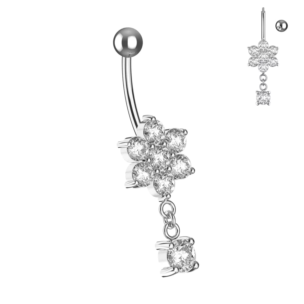 Maribel titaaninapakoru kirkkailla kristalleilla ja roikkuvalla yksityiskohdalla