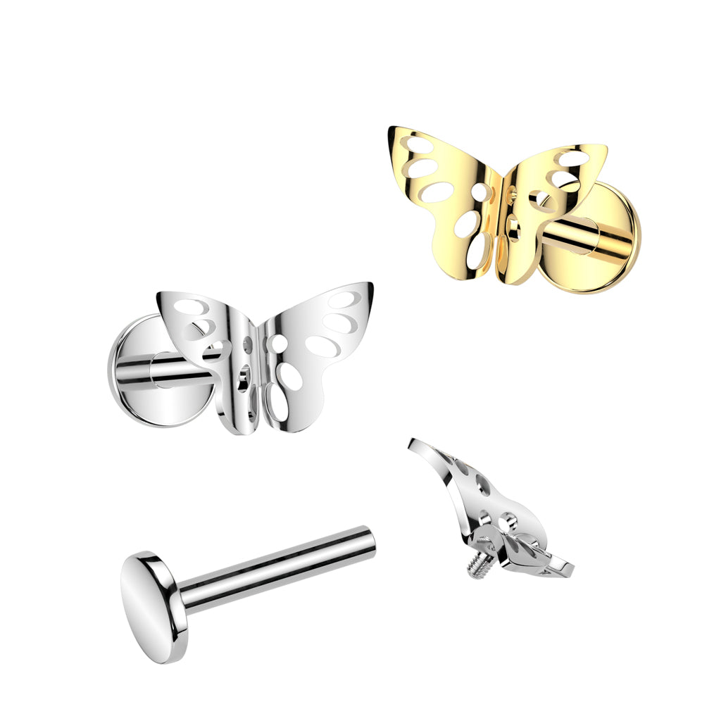 Titanium cartilage jewelry/tragus jewelry, Round Diamond Cut Top in Silver