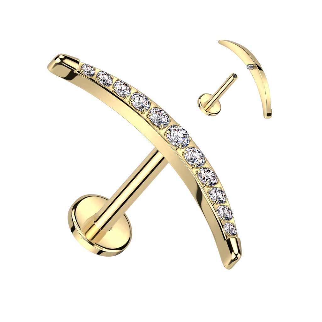 Titanium cartilage jewelry/tragus jewelry, Round Diamond Cut Top in Silver