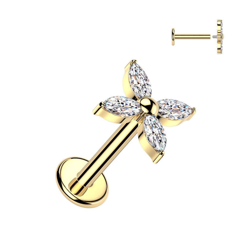 Titanium cartilage jewelry/tragus jewelry, Round Diamond Cut Top in Silver