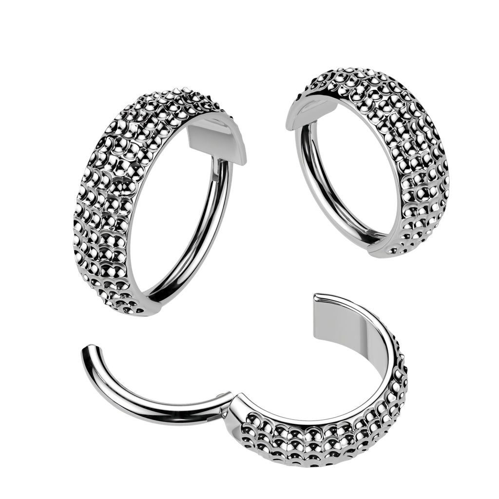 Piercing ring 1.2mm, Titanium Double Line CZ titanium clicker