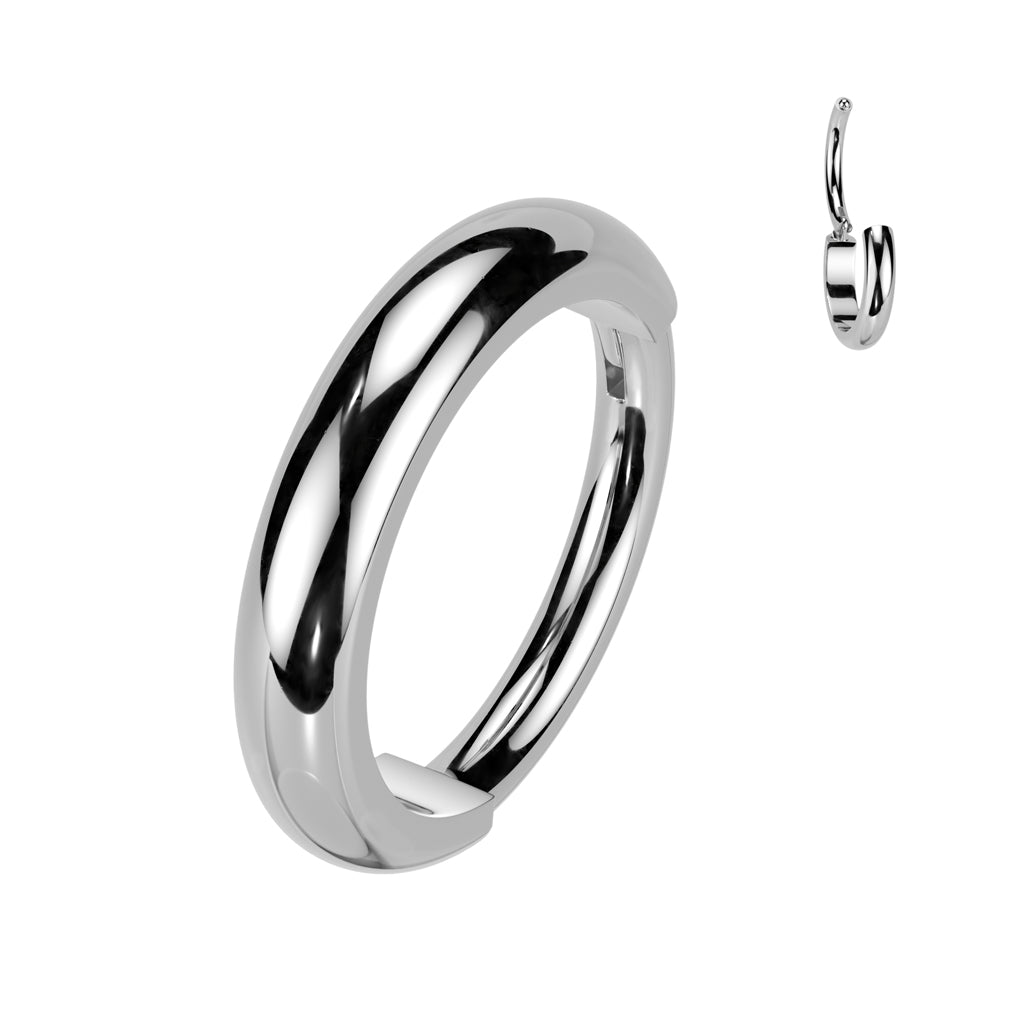Piercing ring 1.2mm, Titanium Double Line CZ titanium clicker