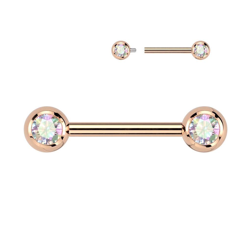 Rose gold titanium nipple piercing Romeo & Julia jewelry store