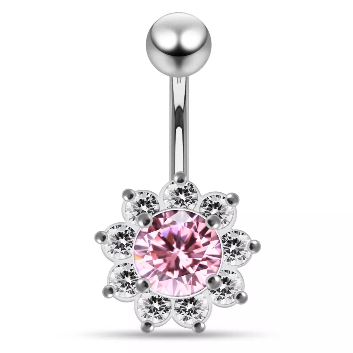 Titaaninapakoru Aurelle vaaleanpunaisella kristallilla ja säihkyvällä kehyksellä