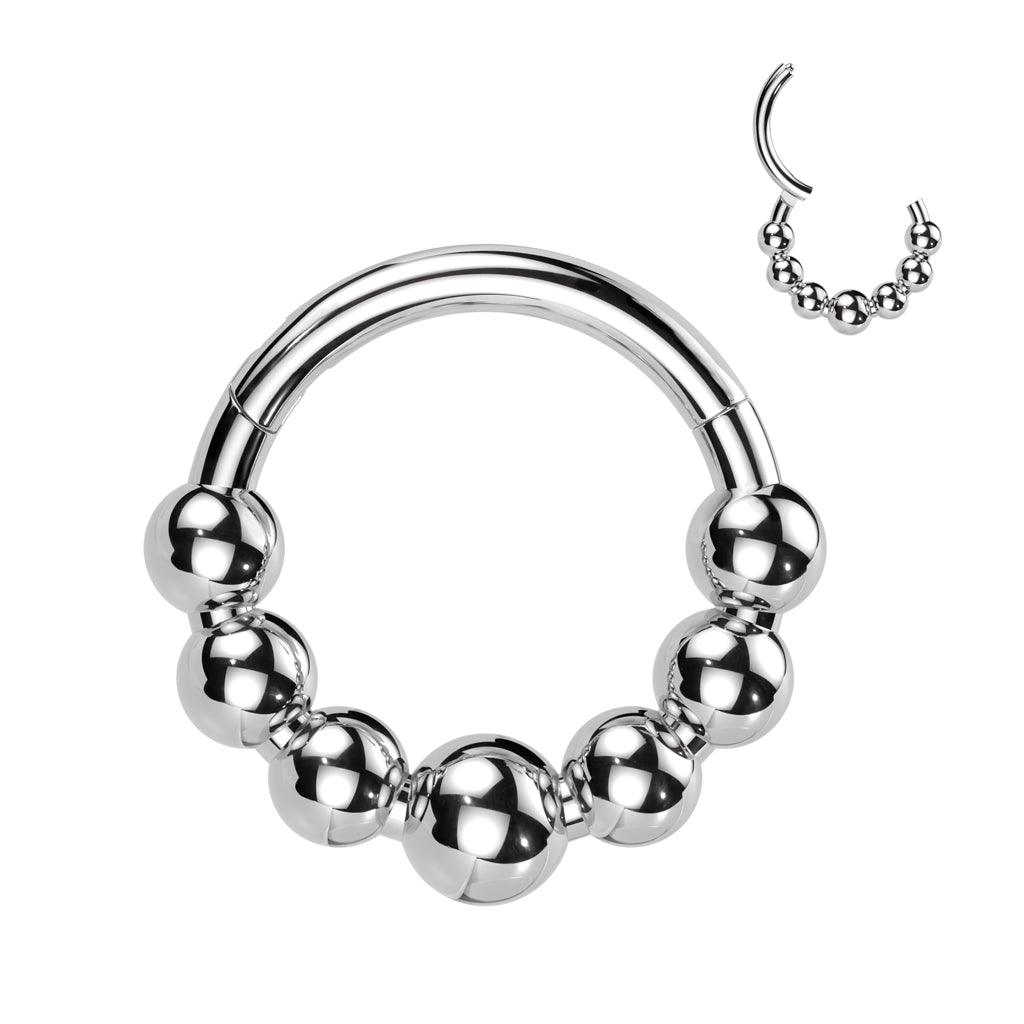 Lävistysrengas 1,2mm, Titanium Beads Hoop -titaaninen clicker