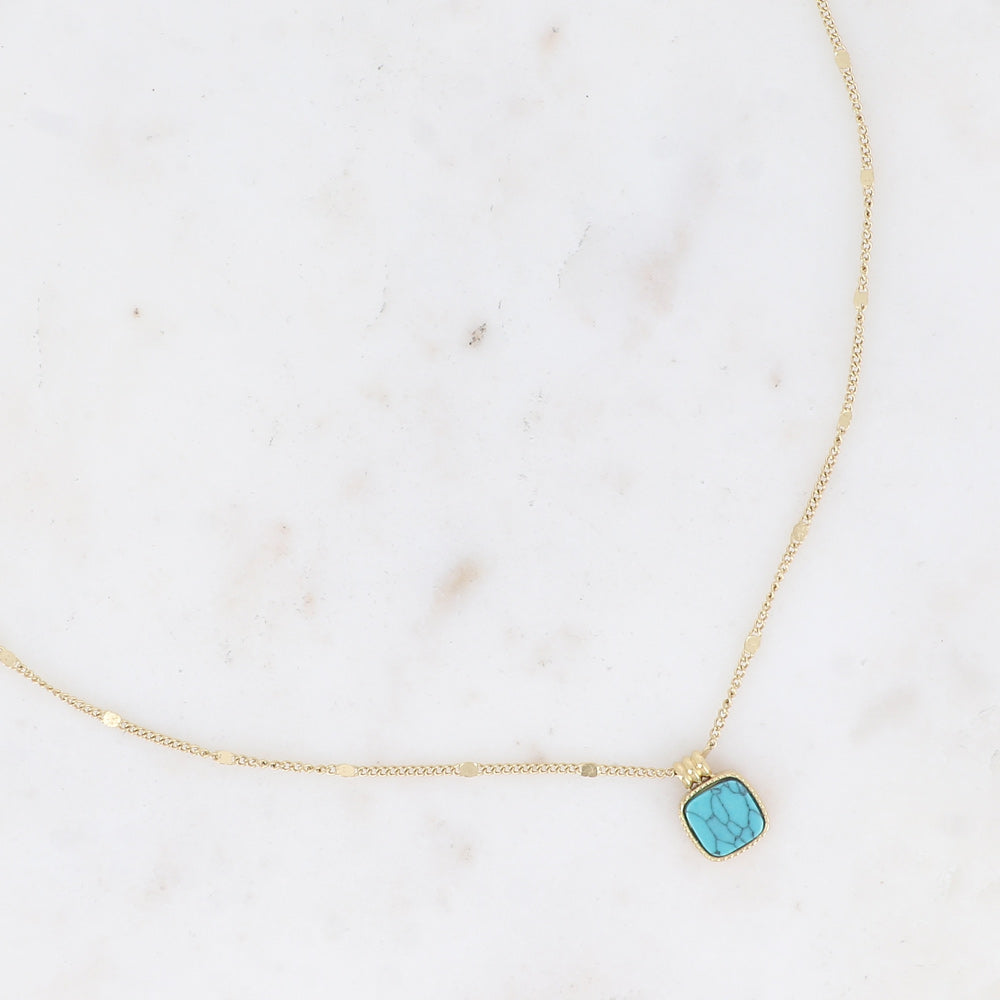 BOHM PARIS | Collier Chloefina – turkoosi kaulakoru (howliitti)