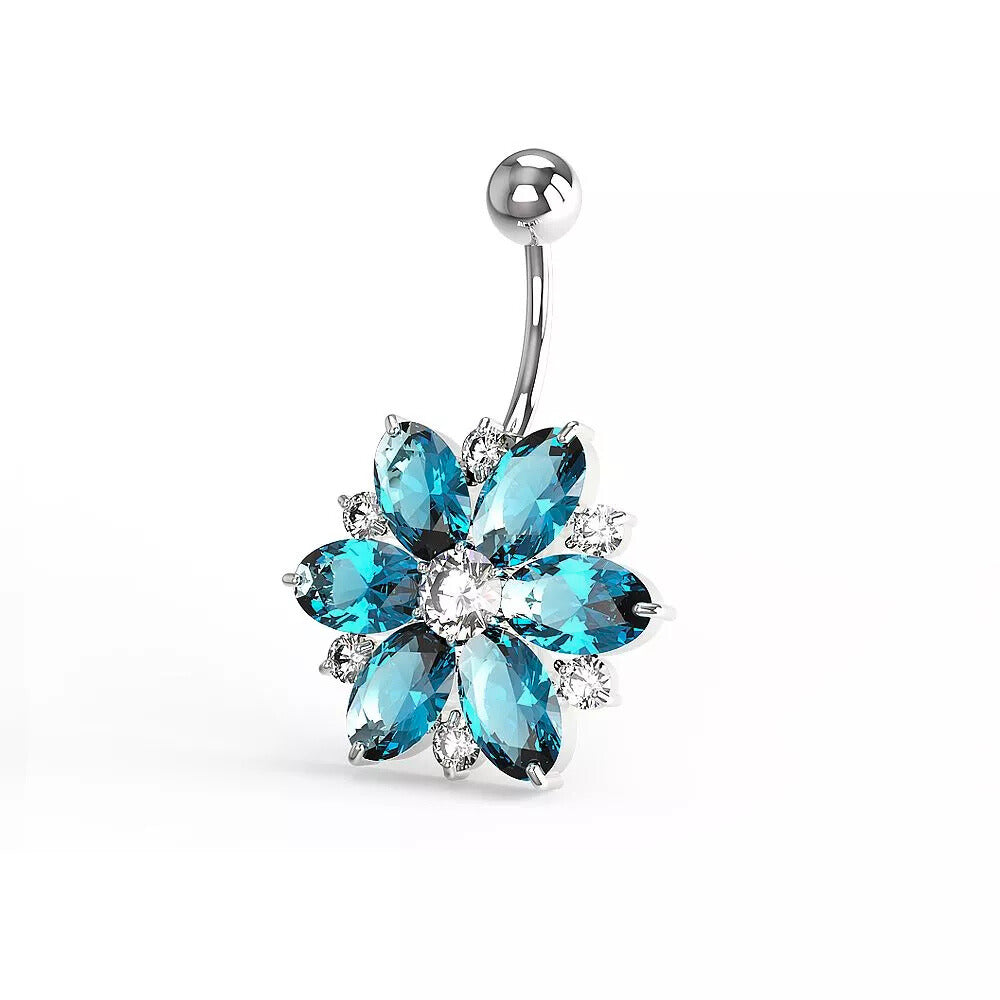 Florentine napakoru turkoosilla kristallilla ja 9 mm varrella