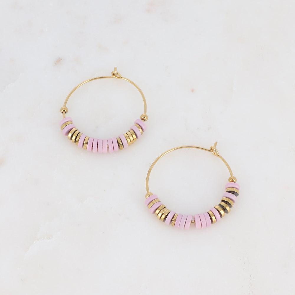 BOHM PARIS | Créoles Maona -kirurginteräksiset vaaleanpunaiset renkaat