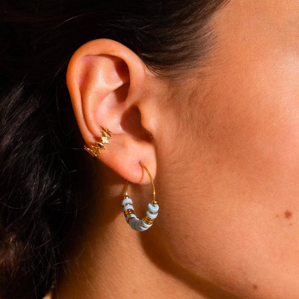 BOHM PARIS | Créoles Maona -kirurginteräksiset siniset renkaat