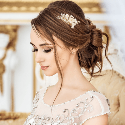 ATHENA BRIDAL | Virginie-kukkakoristeinen muotoiltava hiuskoru (hopea)
