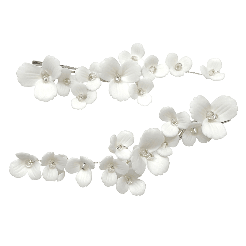 ATHENA BRIDAL | Zoe -kukkakoristeinen hiuskorupakkaus (hopea)
