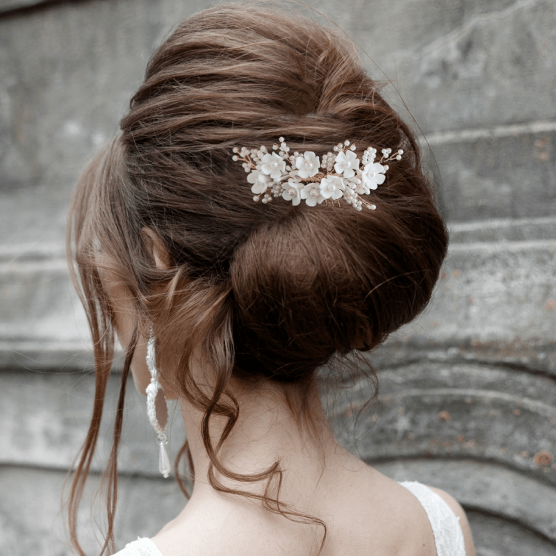 ATHENA BRIDAL | Alice -kukkakoristeinen muotoiltava hiuskoru (hopea)