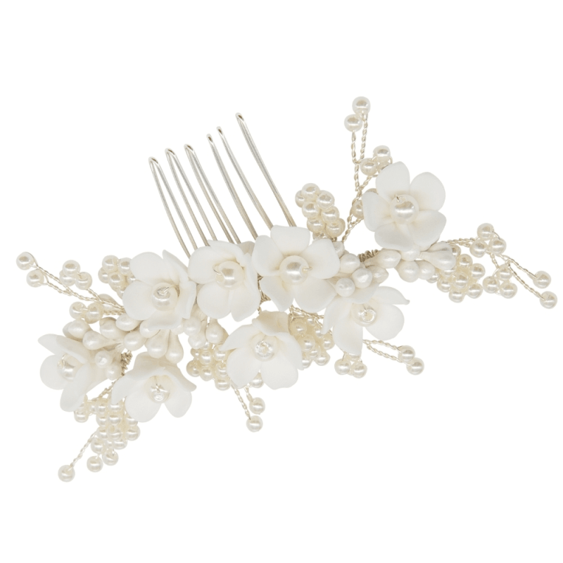 ATHENA BRIDAL | Alice -kukkakoristeinen muotoiltava hiuskoru (hopea)