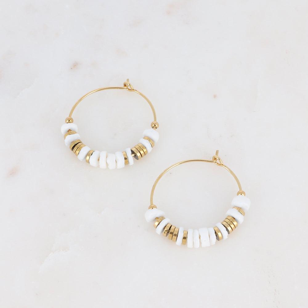 BOHM PARIS | Créoles Maona -kirurginteräksiset valkoiset renkaat