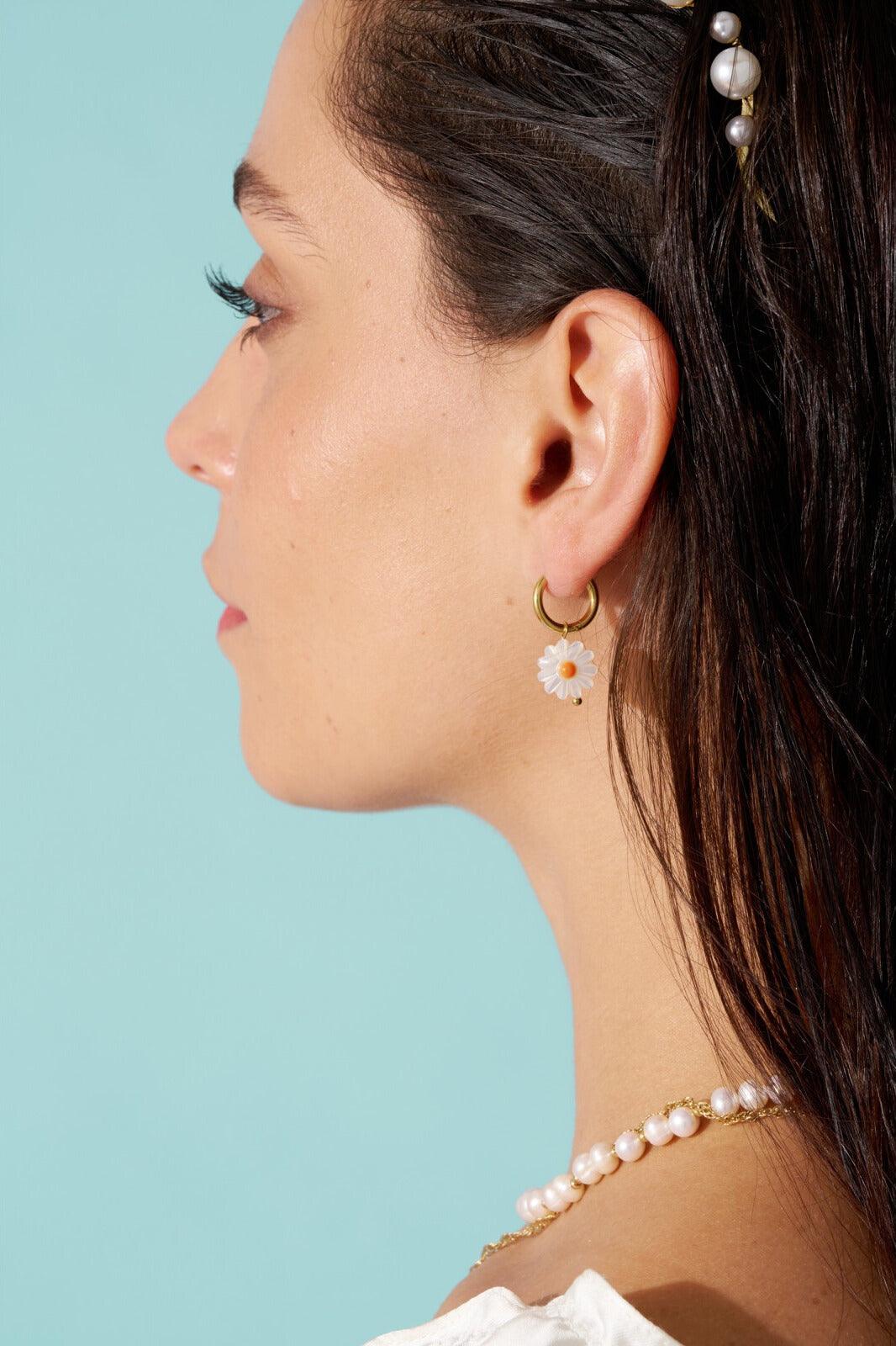 FRENCH RIVIERA | Julie -kirurginteräsrenkaat kukilla (turkoosi)