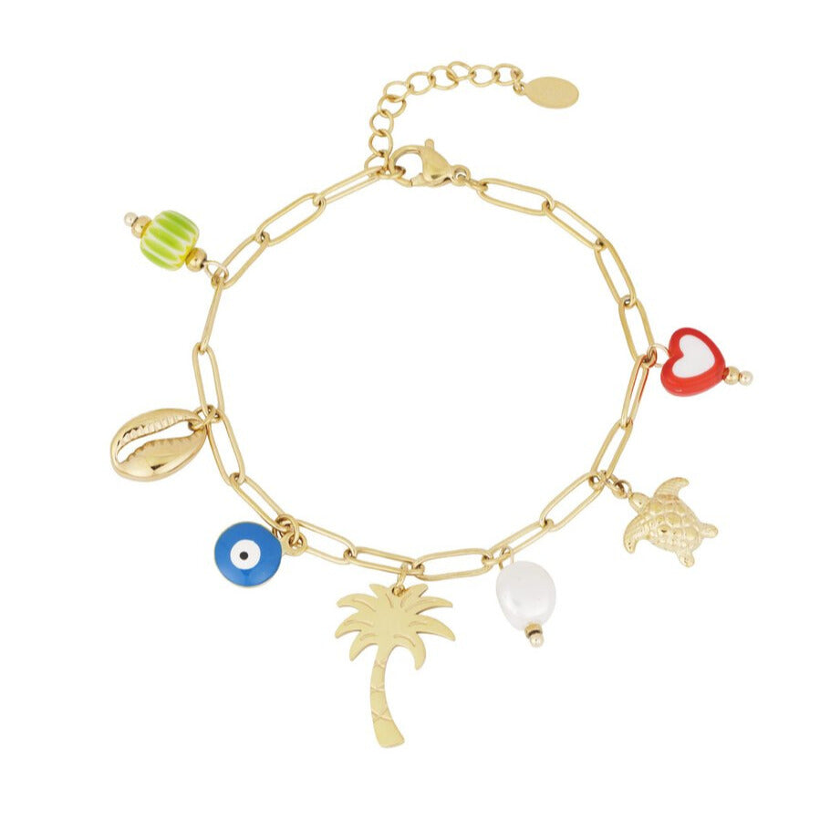 FRENCH RIVIERA | Mini Clover Charm Surgical Steel Bracelet (Silver)