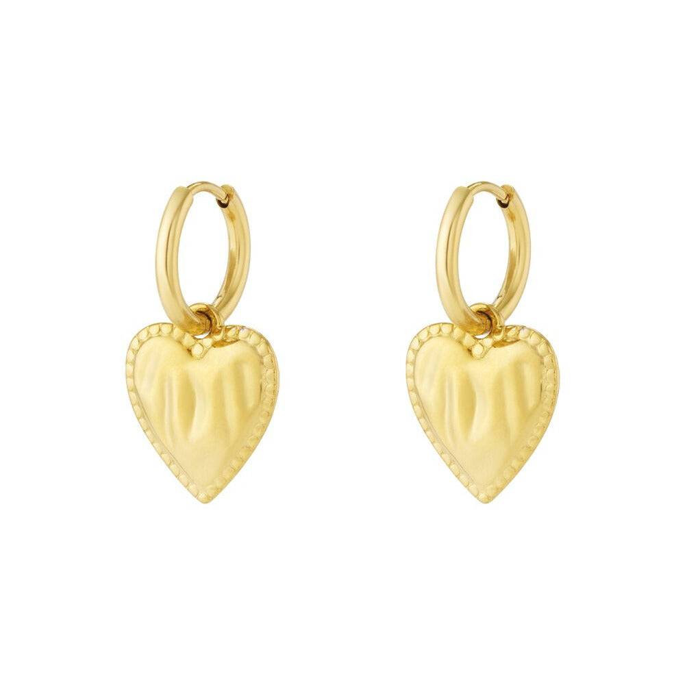 FRENCH RIVIERA | Lovelye – sydänkorvakorut (kulta, kirurginteräs)