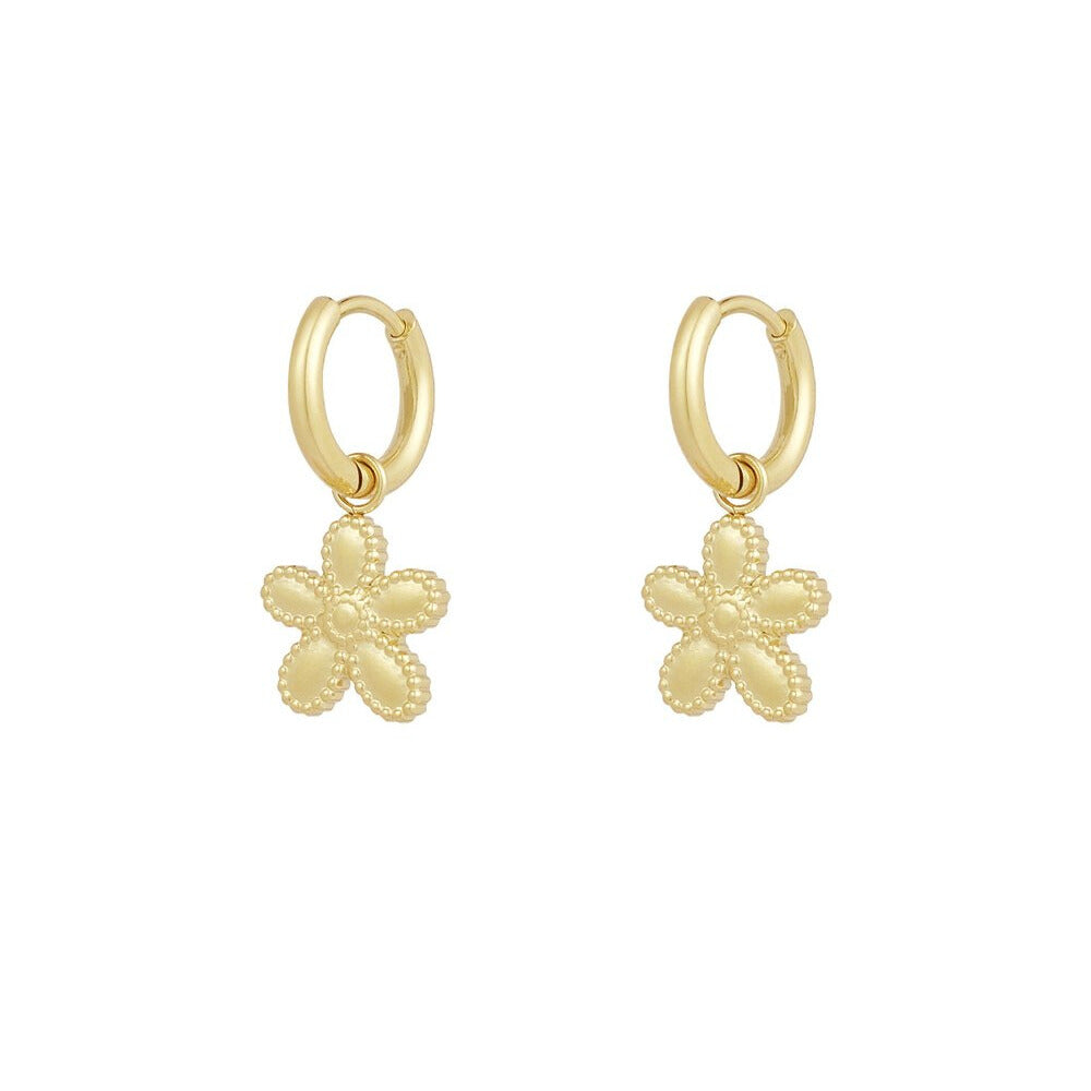 FRENCH RIVIERA | Bloom Glow – kukkakorvakorut (kulta, kirurginteräs)