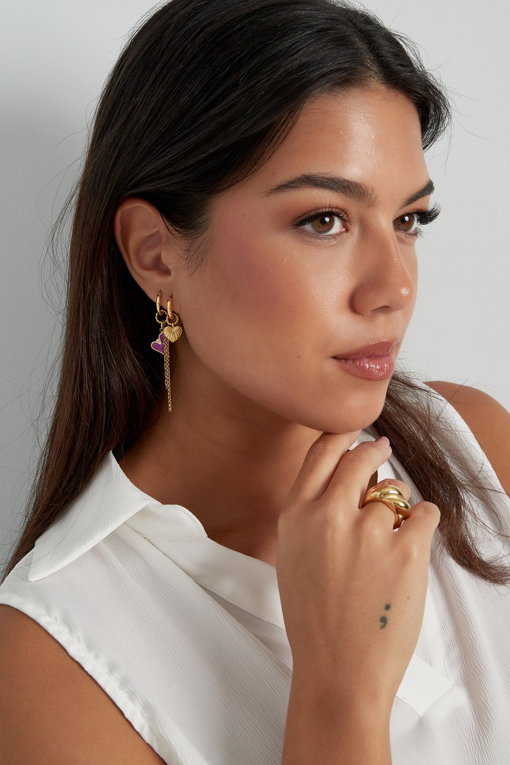 FRENCH RIVIERA | Heart Glow – kultaiset sydänkorvakorut (kirurginteräs)