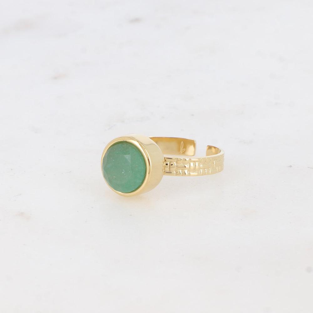 BOHM PARIS | Bague Rosina -kirurginterässormus vihreällä akaatilla