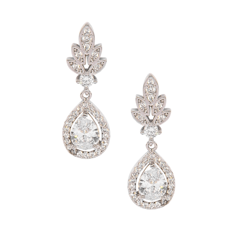 Earrings, ATHENA BRIDAL | Fabienne glittering drop earrings