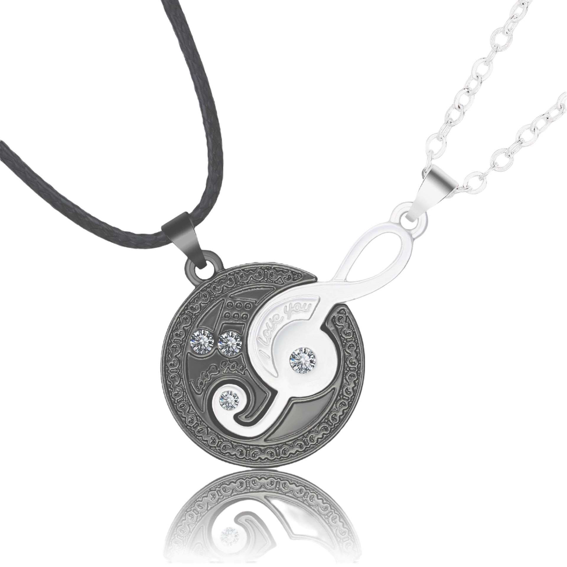 Best Friends | Midnight Melody – ystävyyskaulakorusetti (musta/hopea)