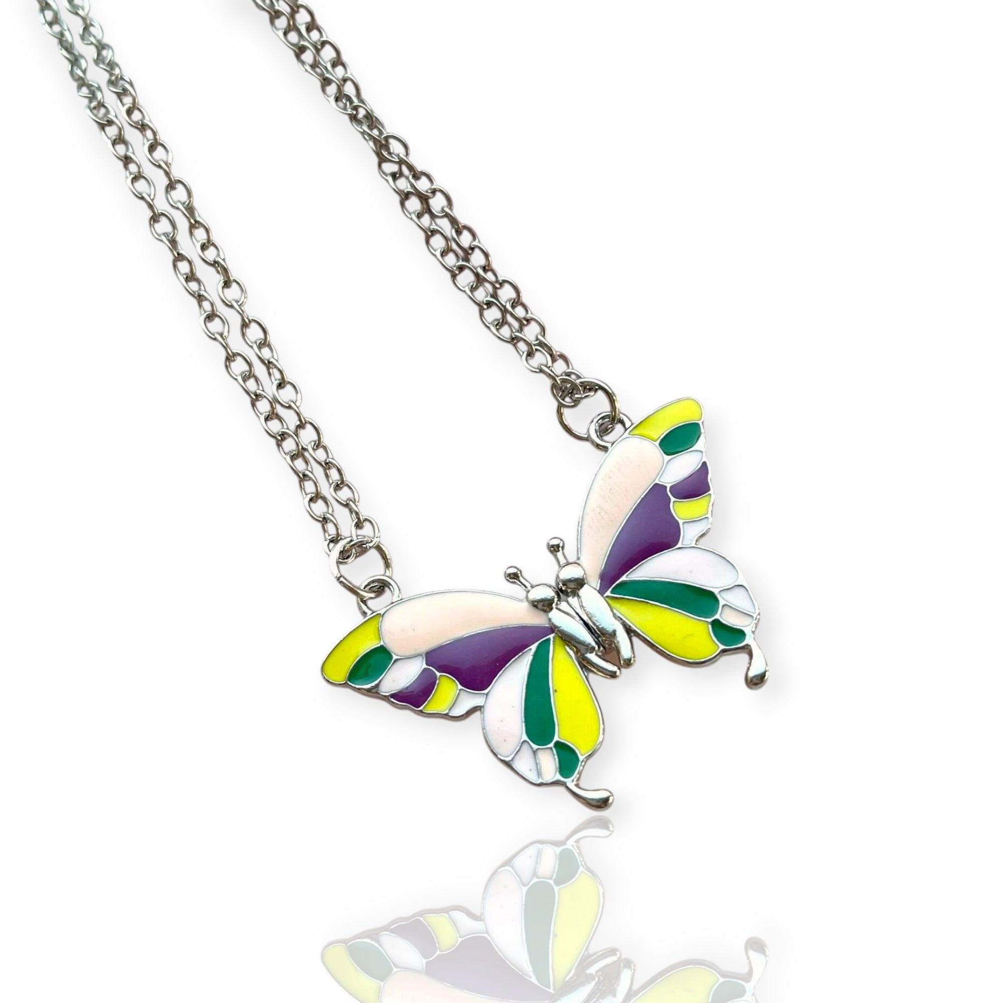 Best friends -kaulakoru Butterfly – perhosen puolikkaat yhdistyvät magneetilla, monivärinen emalipinta.