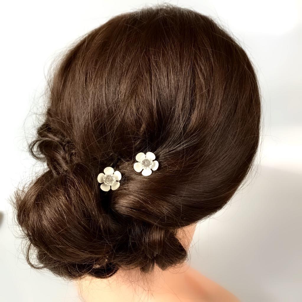 Hair ornament, Apple blossom crystal spiral