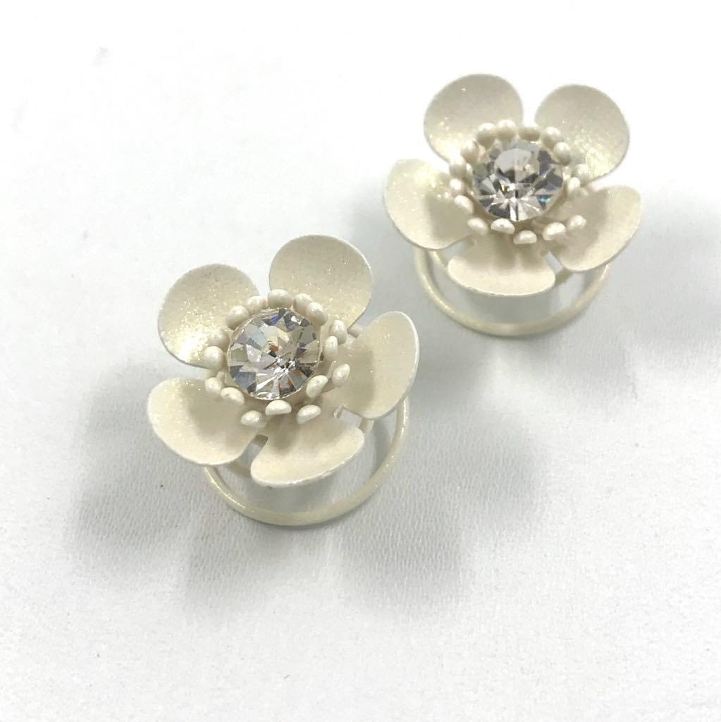 Hair ornament, Apple blossom crystal spiral