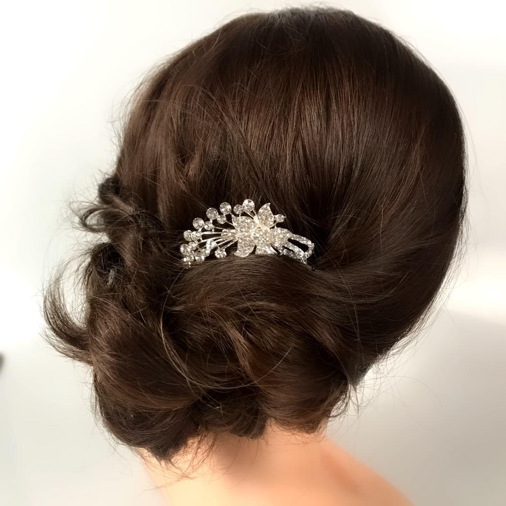 Hair ornament, Small Flower with Diamonds