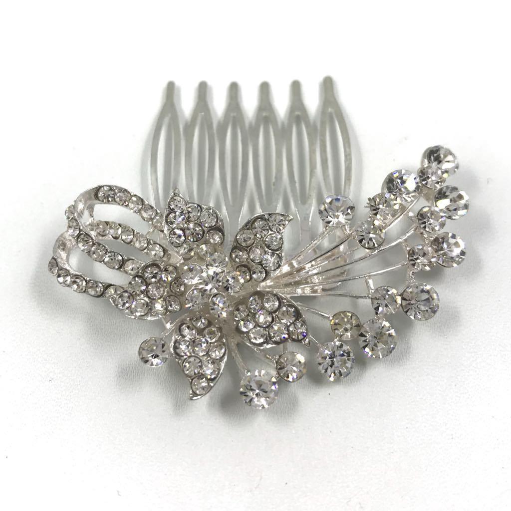 Hair ornament, Small Flower with Diamonds