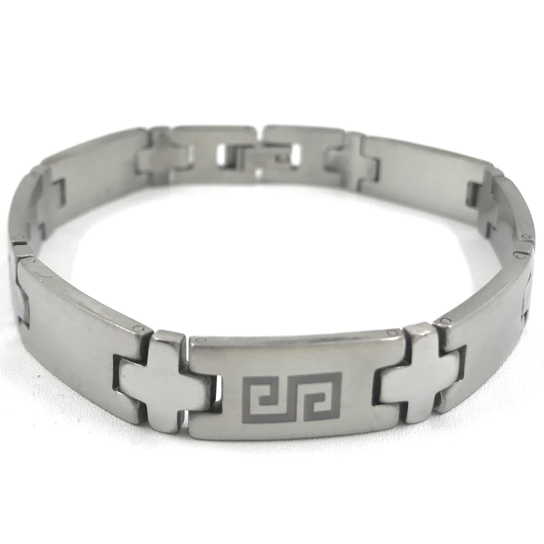 Kirurginteräsrannekoru, Classic with Greek Decoration