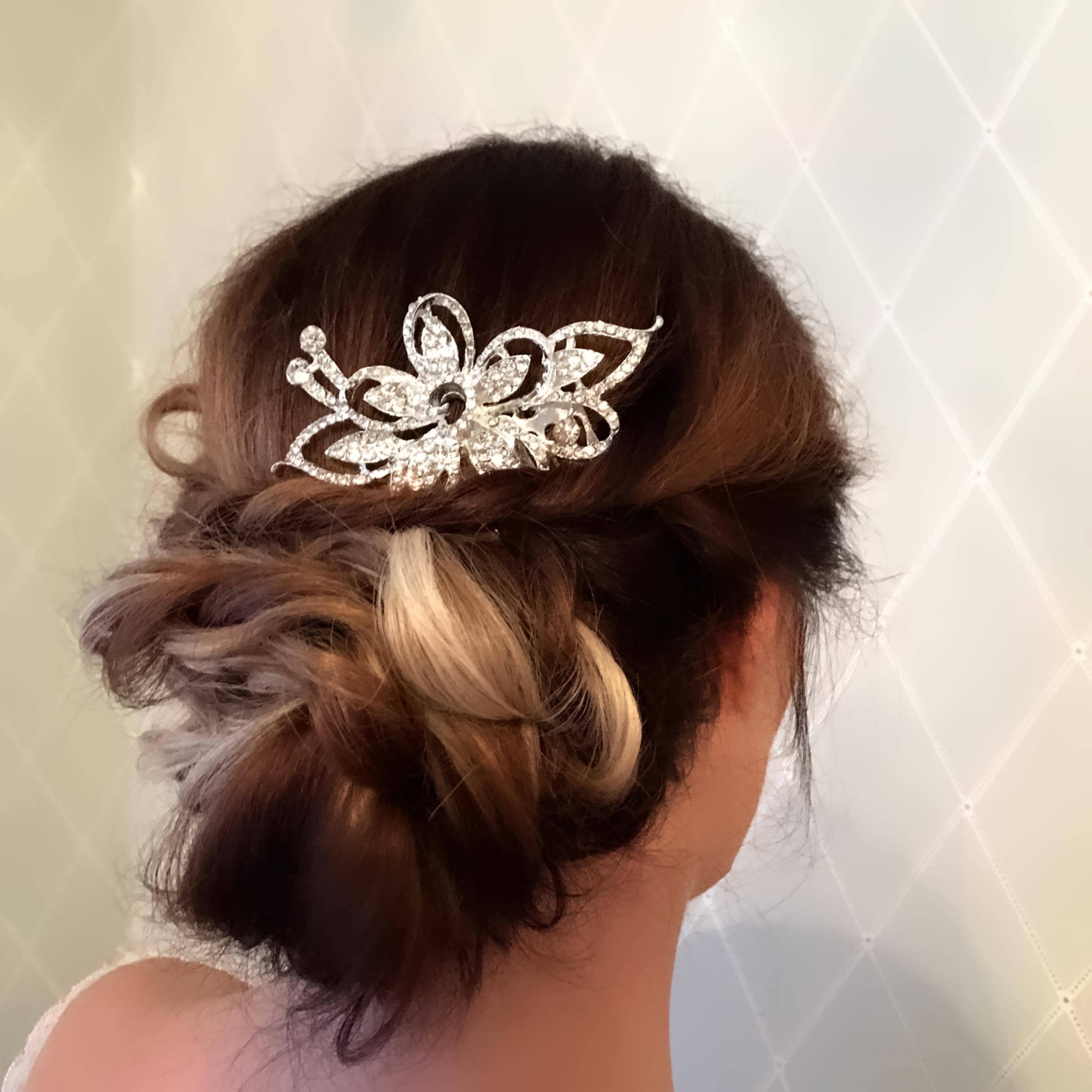 Hair ornament, crystal comb Crystal Flower
