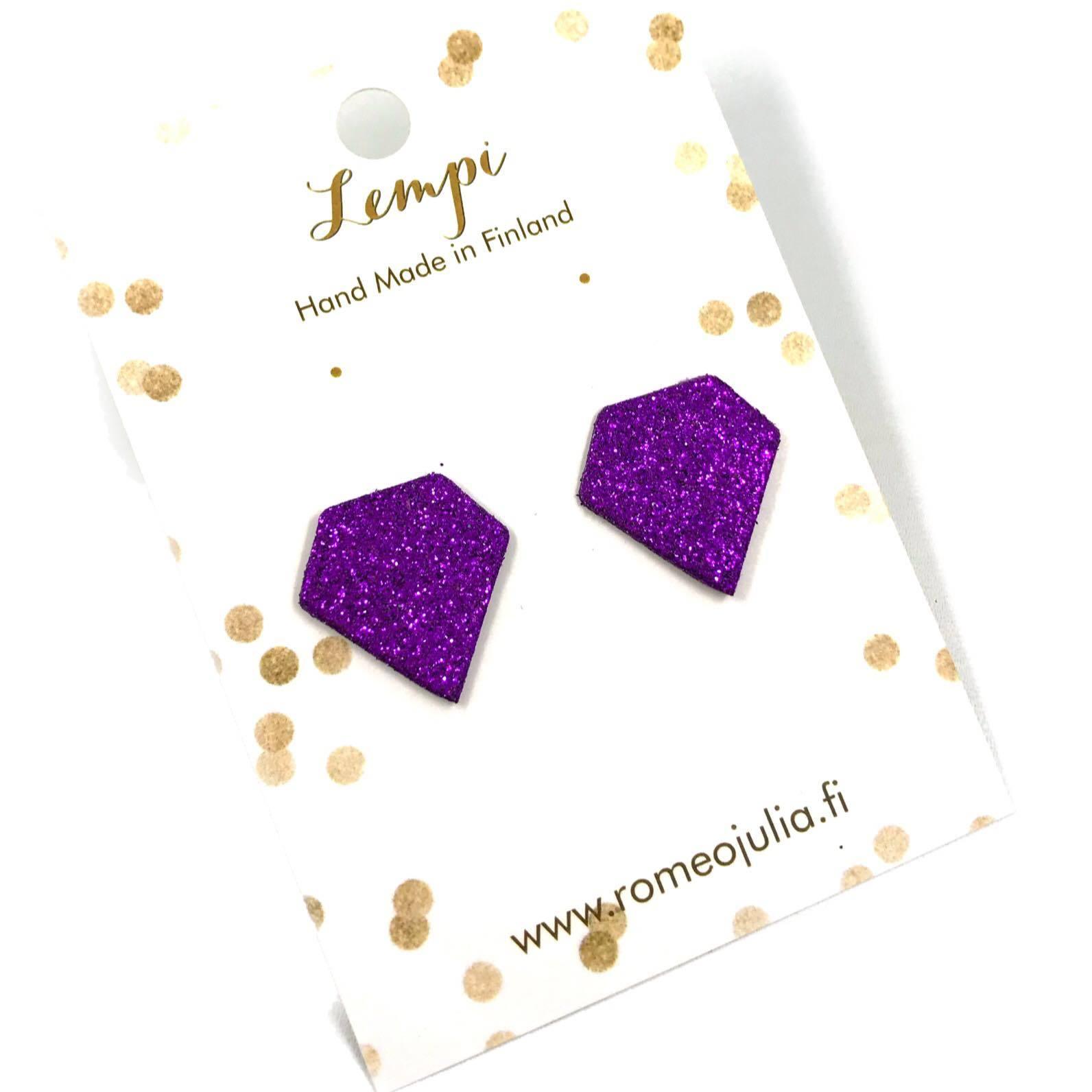 LEMPI-korvanapit, Timantti (violetti glitter)