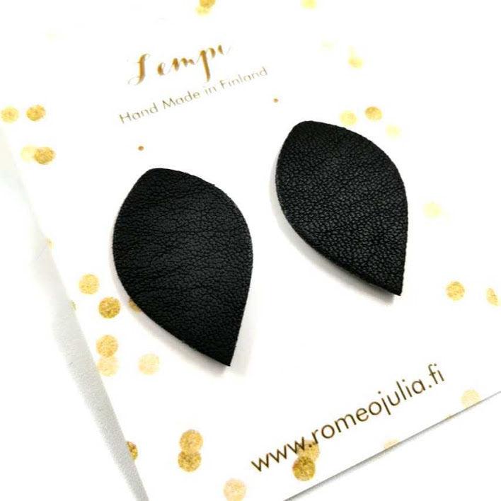 LEMPI-korvanapit, Lehti (musta, L)
