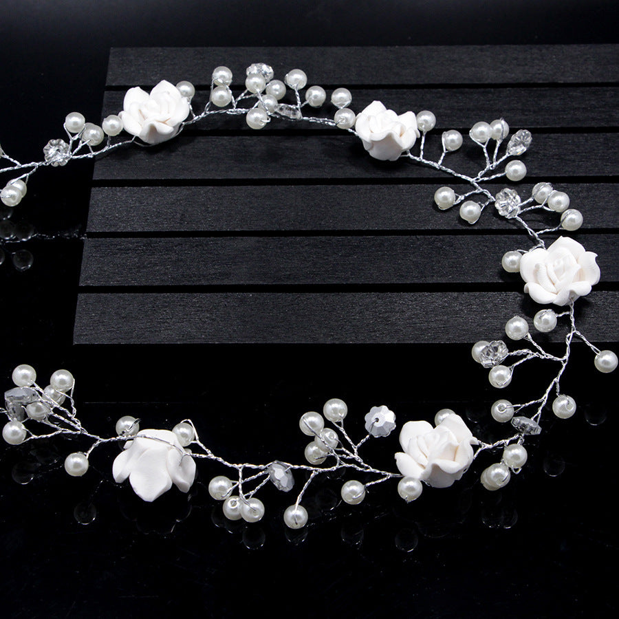 Hiuskoru, köynnös/ROMANCE, Long Headpiece with Roses