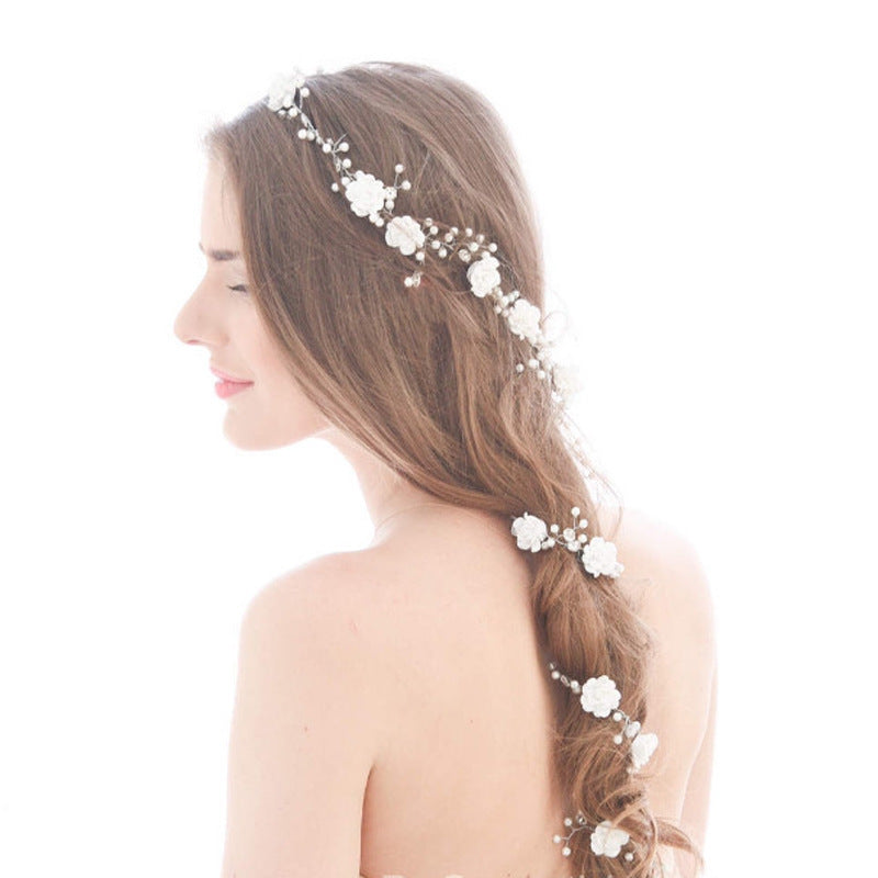 Hiuskoru, köynnös/ROMANCE, Long Headpiece with Roses