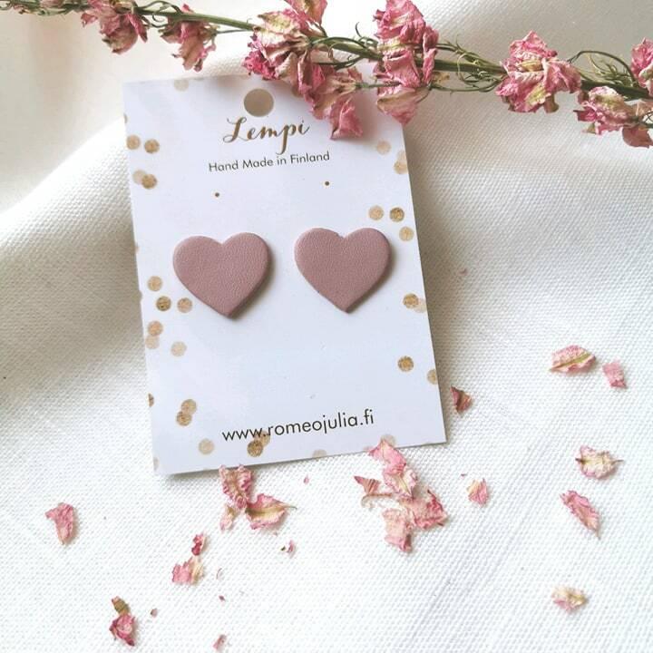 LEMPI-korvanapit, Lempi (vanha roosa, pikkuinen sydän)