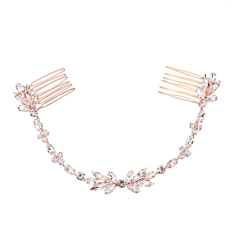 Hair jewelry, ATHENA BRIDAL JEWELERY|Dainty Crystal Vine in Rosegold