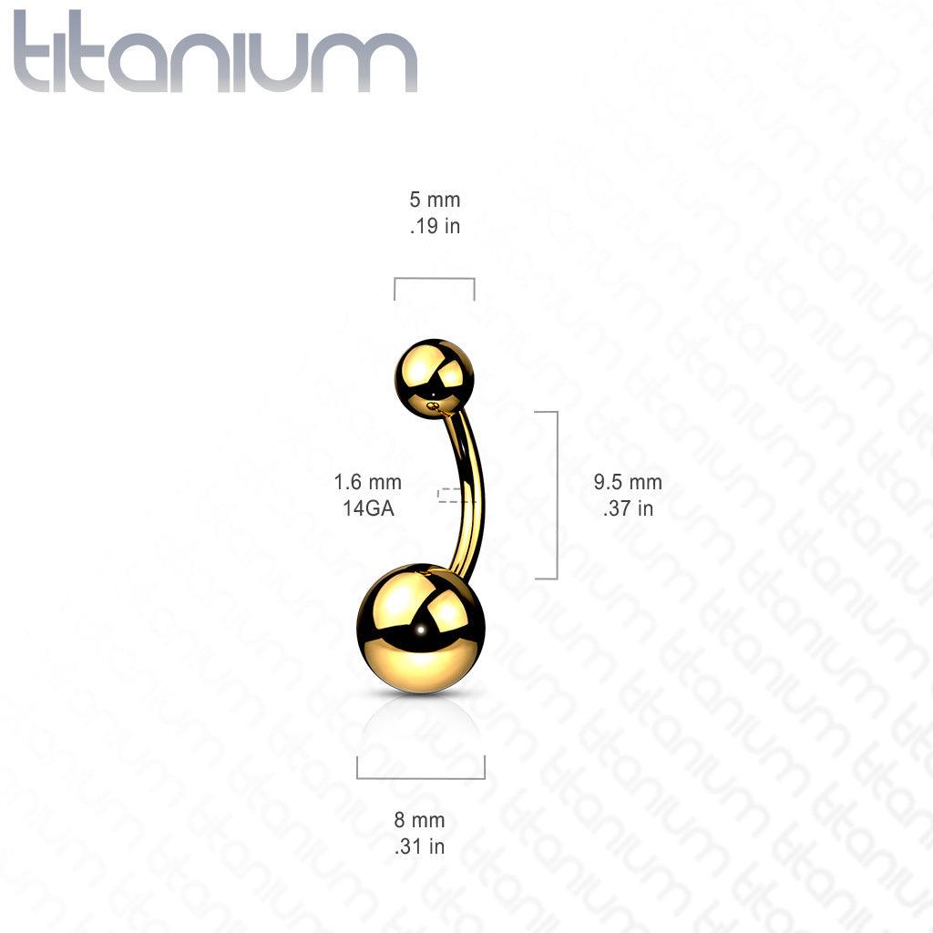 Napakoru, Implant Grade Titanium Belly Ring in Gold