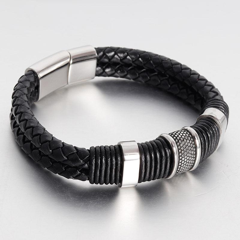 Nahkarannekoru, Classic Black Leather Bracelet