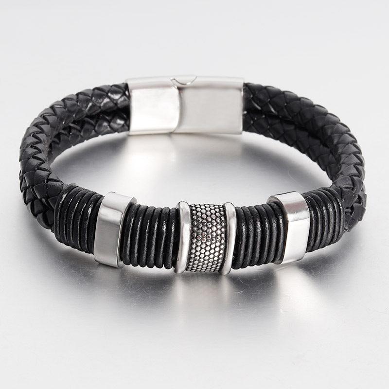 Nahkarannekoru, Classic Black Leather Bracelet