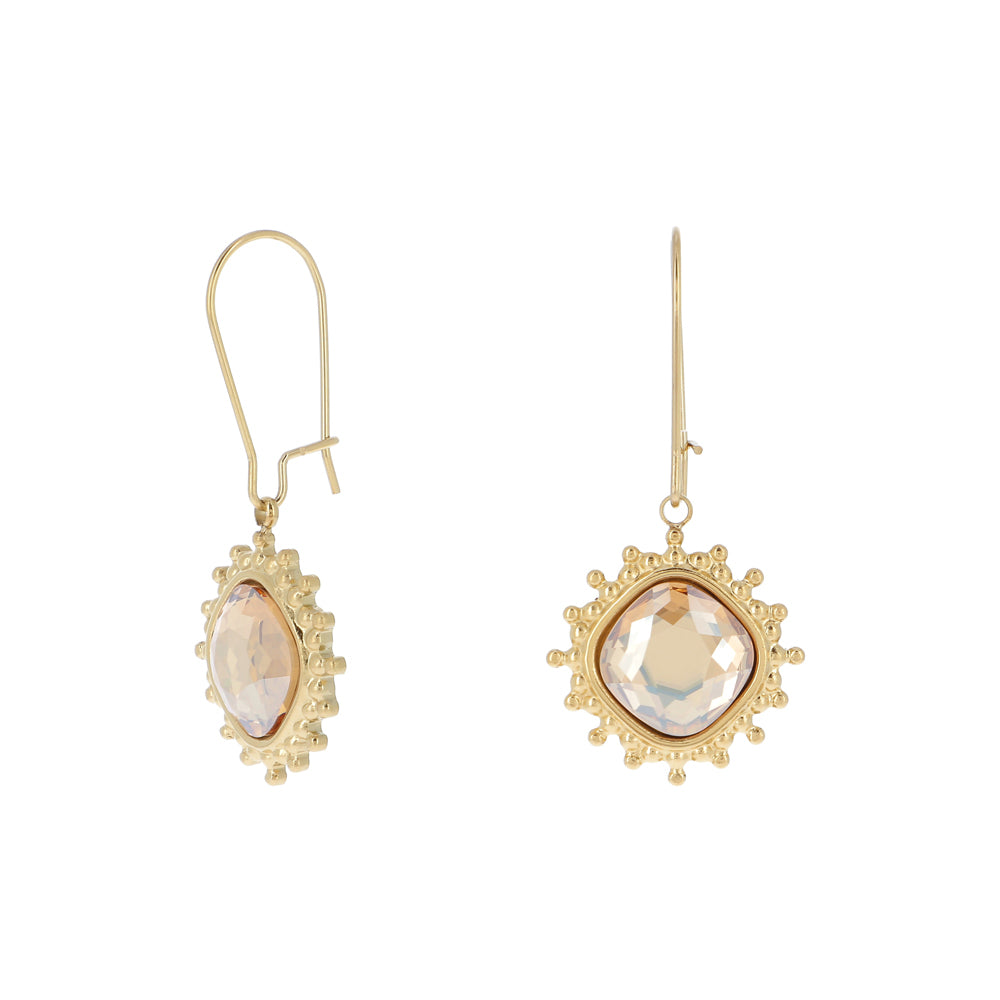 Earrings, BOHM PARIS|Boucles Charlotte avec Cristal dorée